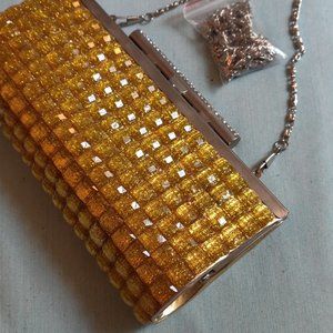SPARKLY EVENING BAG WITH SHOULDER CHAIN STRAP